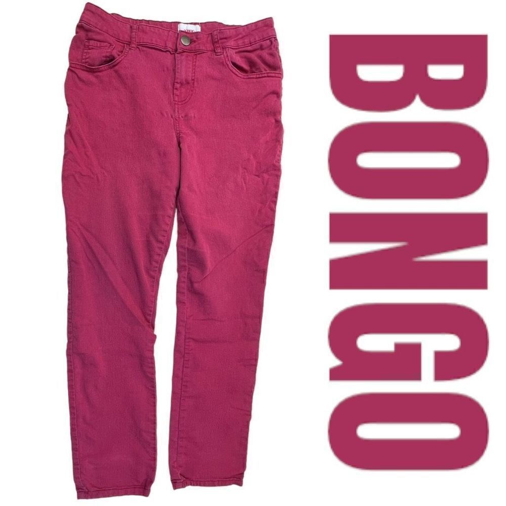 Bongo Women’s Junior Denim Jeans Straight Leg Mid Rise Burgundy Size 9 Vintage